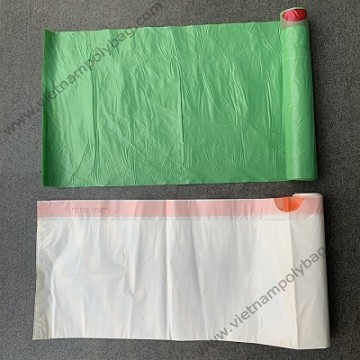 Plain color drawtape bags on roll